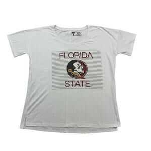 Florida State Seminoles Shirt Womens Medium M White Short Sleeve Crew Neck